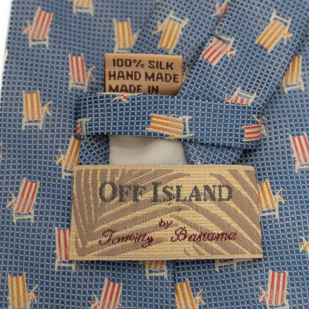 Tommy Bahama Blue Summer 100% Silk Tie